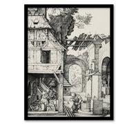 Artery8 The Nativity Birth of Jesus Albrecht Durer Framed Wall Art Print in White | Size: W12" x H16" Artery8 White W12" x H16"