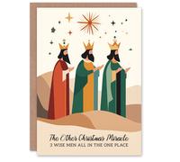 Artery8 The Other Miracle Three Wise Men Joke Funny Christmas Greeting Card in Brown Artery8 Brown