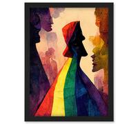Doppelganger33 LTD The Others Abstract LGBTQ Rainbow Figures Artwork Framed Wall Art Print A4