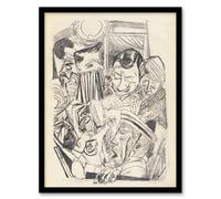 Artery8 The Patriotic Song Pencil Drawing Beckmann Framed Wall Art Print in Beige | Size: A4 Artery8 Beige A4