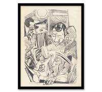 Artery8 The Patriotic Song Pencil Drawing Beckmann Framed Wall Art Print in Beige | Size: A4 Artery8 Beige A4