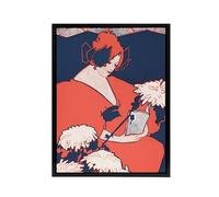 Artery8 The Penny Magazine Cover Woman Reading Framed Canvas Wall Art Print : Artwork by Ethel Reed 24x32 Charming vintage cover radiating literary beauty, ideal for reading nooks or cosy studies