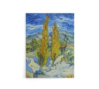 Artery8 The Poplars at Saint Remy Canvas Wall Art Print 12X16 Artwork By Van Gogh : Nature Landscape Artwork Ideal For Lounge Or Bedroom Bringing Serenity Colour And Natural Rhythm