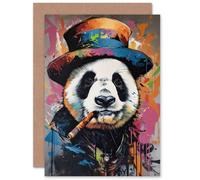 Artery8 The Posh Panda for Husband Him Dad Son Birthday Fathers Day Greeting Card Artery8 Multicolor