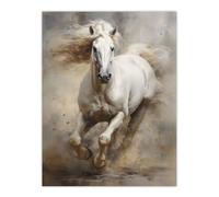 Artery8 The Race By Tom French Galloping Horse Majestic Powerful Modern Unframed Wall Art Print Poster Home Decor Premium | Size: W12" x H16" Artery8 Multicolor W12" x H16"