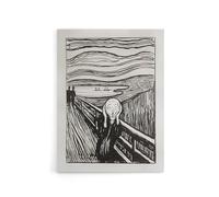 Artery8 The Scream 1895 Black and White Canvas Wall Art Print 12X16 Artwork By Munch : Iconic Expressionist Print Perfect For Modern Lounge Or Hallway Striking Artistic Statement
