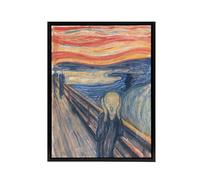Artery8 The Scream Iconic Painting Black Framed Canvas Wall Art Print 12X16 Artwork By Munch : World Famous Expressionist Piece Ideal For Living Room Adding Drama Energy And Timeless Style
