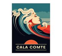 Artery8 The Seaside Calls Cala Comte Beach Ibiza Spain Sunset Woman of the Waves Sea Siren Ocean Large Wall Art Poster Print Thick Paper 18X24 Inch
