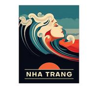 Artery8 The Seaside Calls Nha Trang Beach Vietnam Sunset Woman of the Waves Sea Siren Ocean Large Wall Art Poster Print Thick Paper 18X24 Inch