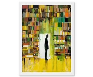 Artery8 The Silence a Person Finds in a Quiet Library Artwork Framed A3 Wall Art Print