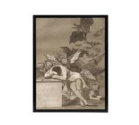 Artery8 The Sleep of Reason Produces Monsters Goya Framed Canvas Wall Art in Grey | Size: W18" x H24" Artery8 Grey W18" x H24"
