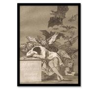 Artery8 The Sleep of Reason Produces Monsters Goya Framed Wall Art Print in Grey | Size: W12" x H16" Artery8 Grey W12" x H16"