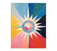 Wall Art Print The Star Tarot Card Hilma af Klimt Style Oil Painting Geometric Rainbow Colour Gradient Poster Artery8 Multi W18 inch x H24 inch