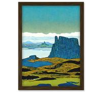 Artery8 The Storr Isle Of Skye Scottish Landscape Artwork Framed Wall Art Print A4 in Brown Artery8 Brown
