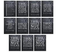 Artery8 The Ten Commandments From God Bible Scripture Verse Unframed Poster Art Print Pack of 11 A4