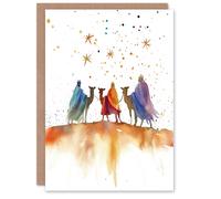 Artery8 The Three Kings Wise Men Bethlehem Star Christmas Festive Xmas Card Artery8 Multicolor