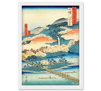 Artery8 The Togetsu Bridge in Arashiyama Yamashiro Province Utagawa Hiroshige Japanese Woodblock Artwork Framed Wall Art Print A4