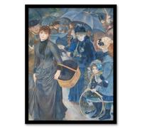 Artery8 The Umbrellas Oil Painting Framed Wall Art Print A4 Artwork By Renoir : Classic Paris Street Painting Suited For Lounge Or Hallway Reflecting Rain Light And Vintage Life