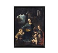 Artery8 The Virgin of the Rocks da Vinci Vintage Black Framed Canvas Wall Art in Brown | Size: W12" x H16" Artery8 Brown W12" x H16"