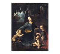 Artery8 The Virgin of the Rocks da Vinci Vintage Wall Art Print Poster in Brown | Size: W12" x H16" Artery8 Brown W12" x H16"