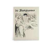 Artery8 The Washerwomen Black White Illustration Steinlen Canvas Wall Art | Size: W24" x H32" Artery8 White W24" x H32"
