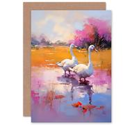 The Wild Geese Oil Painting for Wife Her Birthday Thank You Greeting Card Artery8 Purple One Size