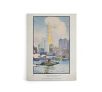 Artery8 The Woolworth Building from the Ferry Elmer Canvas Wall Art Print in White | Size: W12" x H16" Artery8 White W12" x H16"