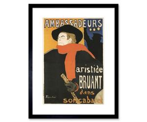 Artery8 Theatre Cabaret Aristide Bruant Toulouse-Lautrec Retro Framed Wall Art Print