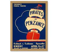 Artery8 Theatre Pirates Of Penzance Poster Gilbert Sullivan Artwork Framed Wall Art Print A4