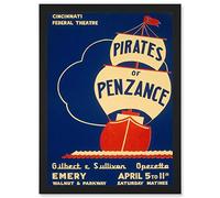 Artery8 Theatre Pirates Of Penzance Poster Gilbert Sullivan Artwork Framed Wall Art Print A4