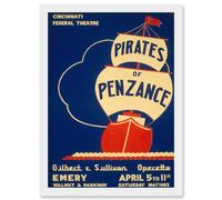 Artery8 Theatre Pirates Of Penzance Poster Gilbert Sullivan Artwork Framed Wall Art Print A4