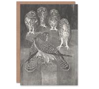 Artery8 Theo van Hoytema Art Card Four Owls and Two Kestrels