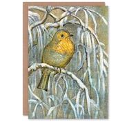 Artery8 Theo van Hoytema Art Card Robin on Snowy Tree Branch