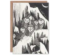 Artery8 Theo van Hoytema Art Card Six Owls on Snow Covered Tree