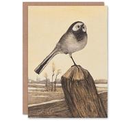 Artery8 Theo van Hoytema Art Card Wagtail Bird Perched on Pole
