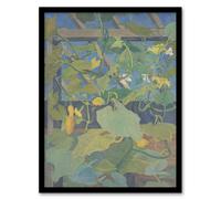 Artery8 Theo van Hoytema Framed Wall Art Print Greenhouse Ornamental Gourds in Green | Size: A4 Artery8 Green A4