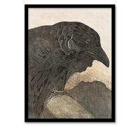 Artery8 Theo van Hoytema Framed Wall Art Print Old Crow Bird Painting in Brown | Size: A4 Artery8 Brown A4