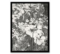 Artery8 Theo Van Hoytema Framed Wall Art Print Spring Flowers Black And White - A3 Size