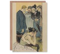 Artery8 Theophile Steinlen Art Card Family Argument Satirical Painting Artery8 Multicolor