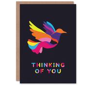 Artery8 Thinking Of You Colourful Dove Graphic Design Blank For Him Or Her Art Miss You Card