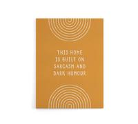 Artery8 This Home Is Built On Sarcasm & Dark Humour Canvas Wall Art Print in Brown | Size: W24" x H32" Artery8 Brown W24" x H32"