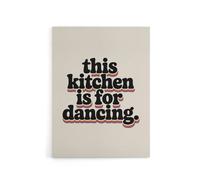 Artery8 This Kitchen Is For Dancing Funky Retro Typography Canvas Art Print in Beige | Size: W12" x H16" Artery8 Beige W12" x H16"