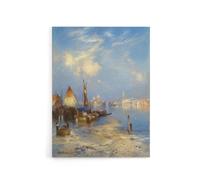 Artery8 Thomas Moran A View of Venice Grand Canal Canvas Wall Art Print in Blue | Size: W24" x H32" Artery8 Blue W24" x H32"