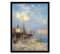 Artery8 Thomas Moran A View of Venice Grand Canal Framed Wall Art Print in Blue | Size: W12" x H16" Artery8 Blue W12" x H16"