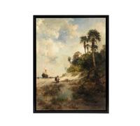 Artery8 Thomas Moran Fort George Island Florida Framed Canvas Wall Art Print | Size: W18" x H24" Artery8 Multicolor W18" x H24"