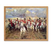 Artery8 Thompson Scotland Forever Battle Waterloo Painting Art Print Framed Poster Wall Decor 12x16 inch