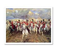 Artery8 Thompson Scotland Forever Battle Waterloo Painting Art Print Framed Poster Wall Decor 12x16 inch