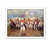Artery8 Thompson Scotland Forever Battle Waterloo Painting Artwork Framed Wall Art Print 18X24 Inch
