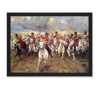 Artery8 Thompson Scotland Forever Battle Waterloo Painting Artwork Framed Wall Art Print A4 in Black Artery8 Black