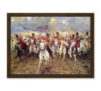 Thompson Scotland Forever Battle Waterloo Painting Artwork Framed Wall Art Print A4 Artery8 Brown One Size